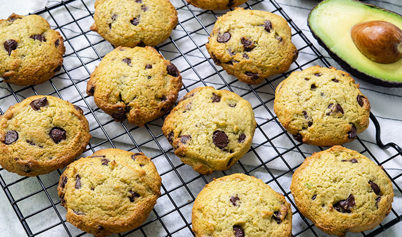 Soft Bakery-Style Avocado Chocolate Chip Cookies