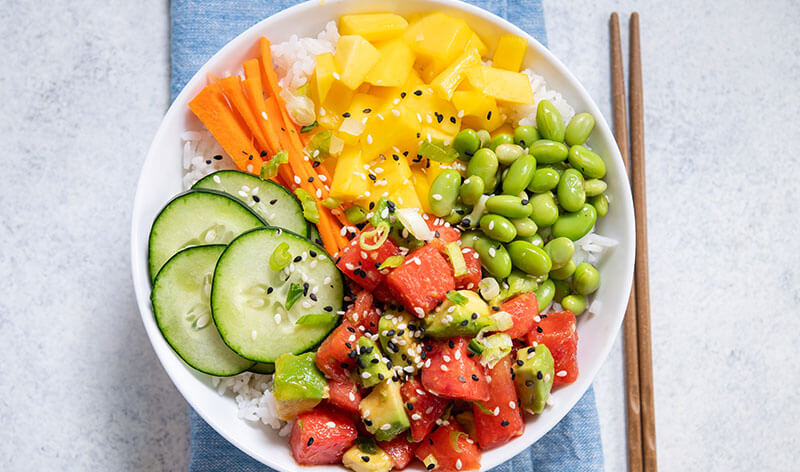 Avocado and Watermelon Poke