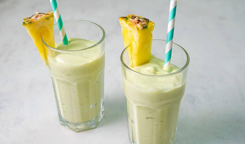 Avocado, Banana, and Pineapple Smoothie