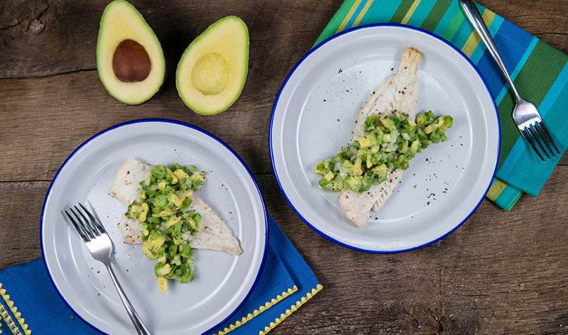Snapper with Avocado Guasacaca Salsa